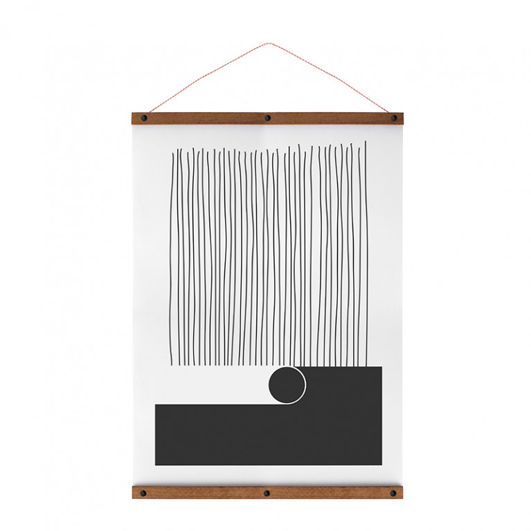 Posterhanger Hout Zwart 80 cm