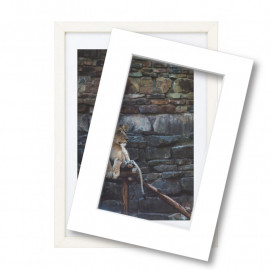 Wissellijst met passe partout 70x100cm hout wit 