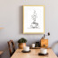 Wissellijst 50x70cm Hout met print aan muur