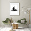 Wissellijst A4 Zilver met print aan muur