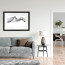 Wissellijst A4 Hout Zwart Breed met print aan muur