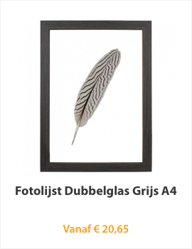 Fotolijst Dubbelglas Grijs A4