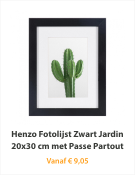 Henzo Fotolijst Zwart Jardin 20x30 cm met Passe Partout